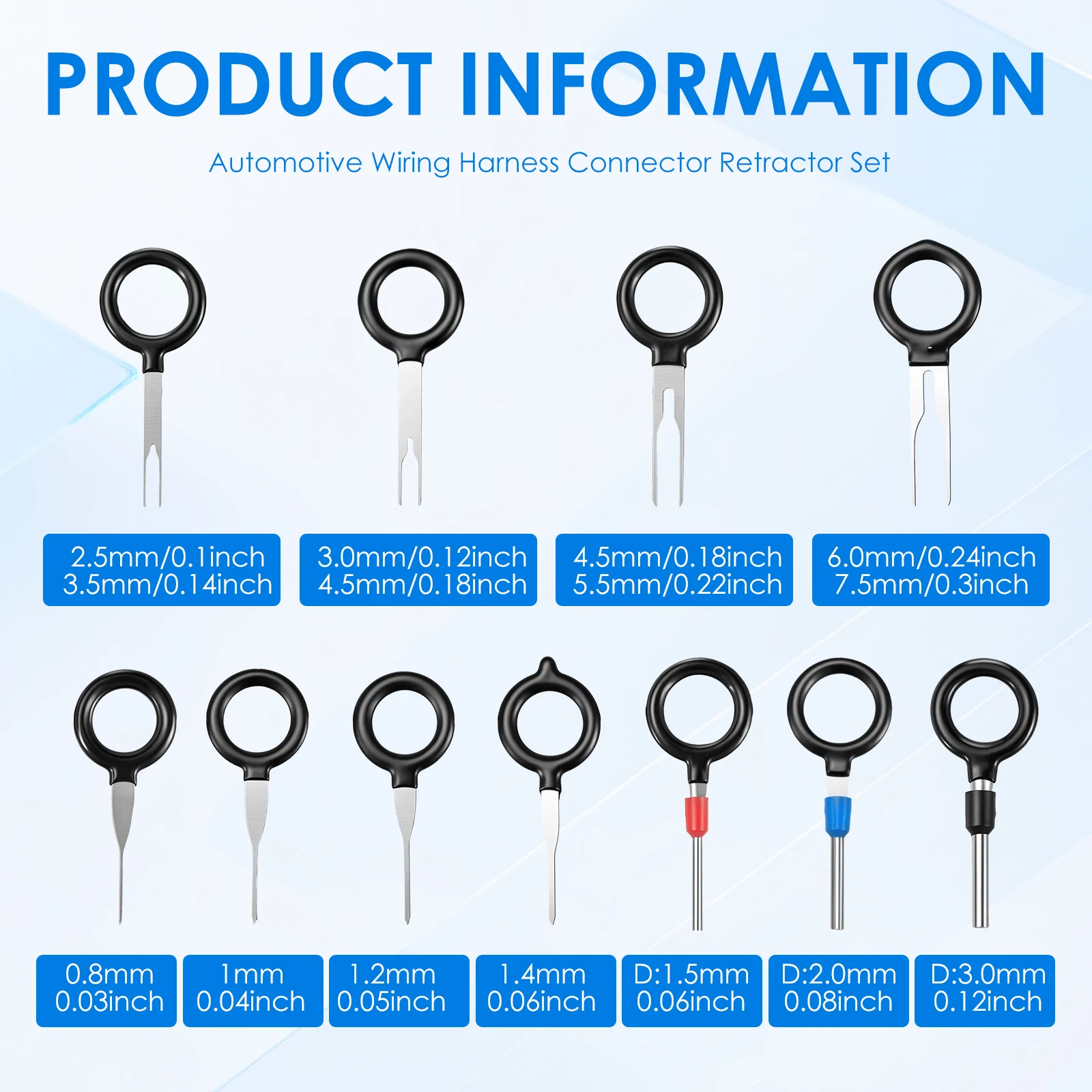11pcs Car Terminal Removal Tool Wire Plug Connector Extractor Puller Release Pin Extractor Kit For Car Plug Repair Tool
