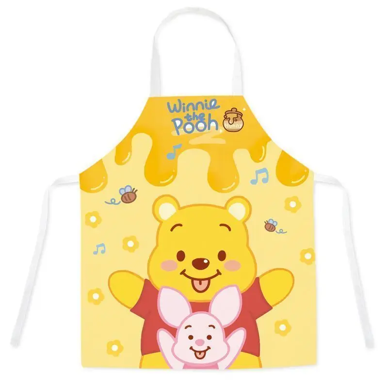 Disney Pooh Bear Cute Home Cartoon Print Baking Shop Anti-oil Stain Thin Sleeveless Halter Apron Kitchen Special Work Clothes