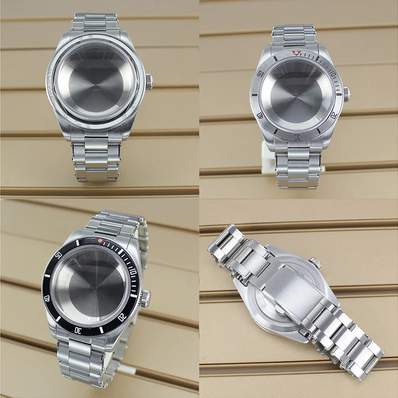 38.8mm Silver Watch Case 20mm Stainless Steel Strap With Bezel Sapphire Crystal For NH35 NH36 NH34 4R36 Movement Watch Accessory