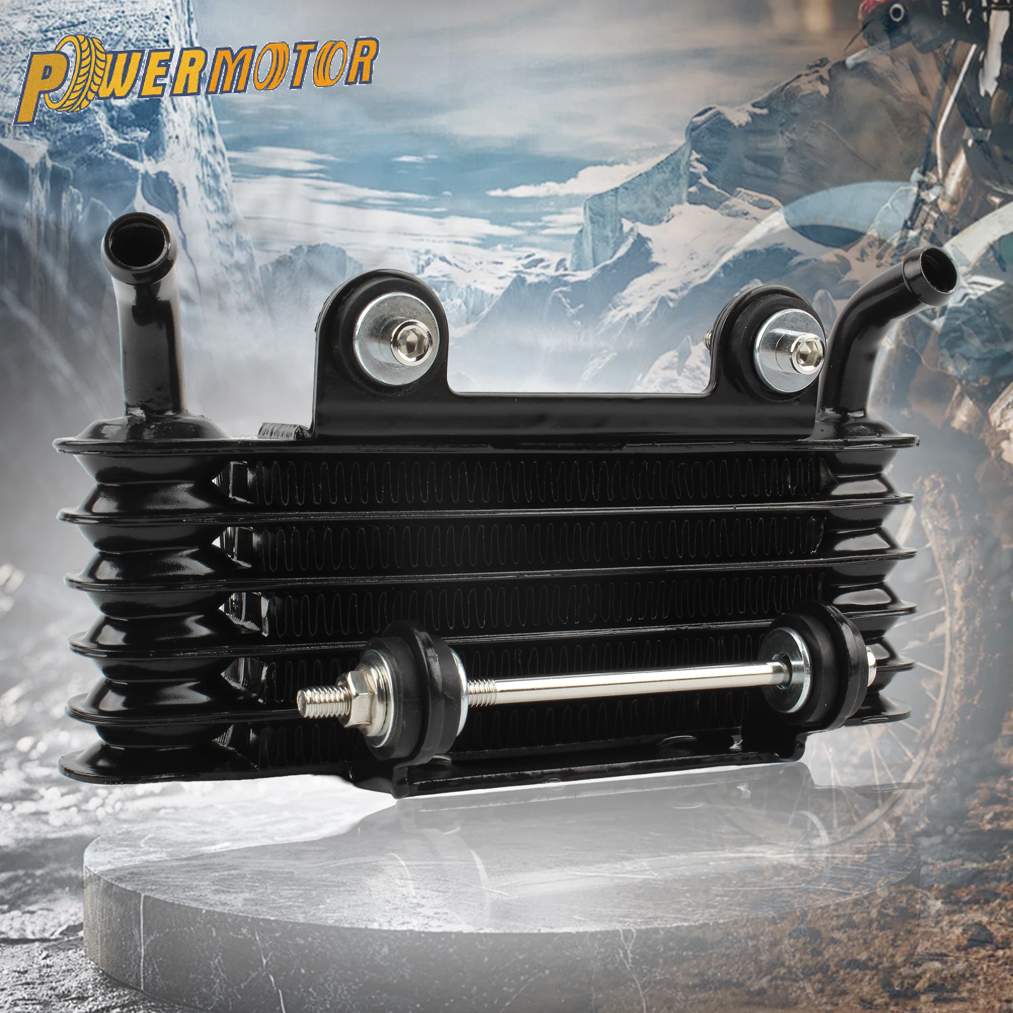 Motorcycle 5 Row Oil Cooler With Mount Bracket Engine Radiator Cooling For 50 125 150 250 Racing Pit Dirt Bike Universal Parts