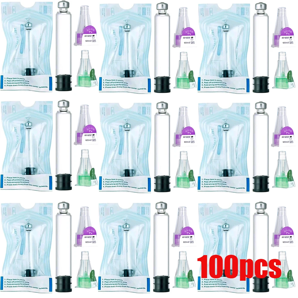 

100 шт., кассетные бутылки с изоляцией, картриджи с инсулином, медицинские изоляции, наконечник ручки 4 мм, 6 мм, 8 мм для инъекционной ручки с инсулином Lilly