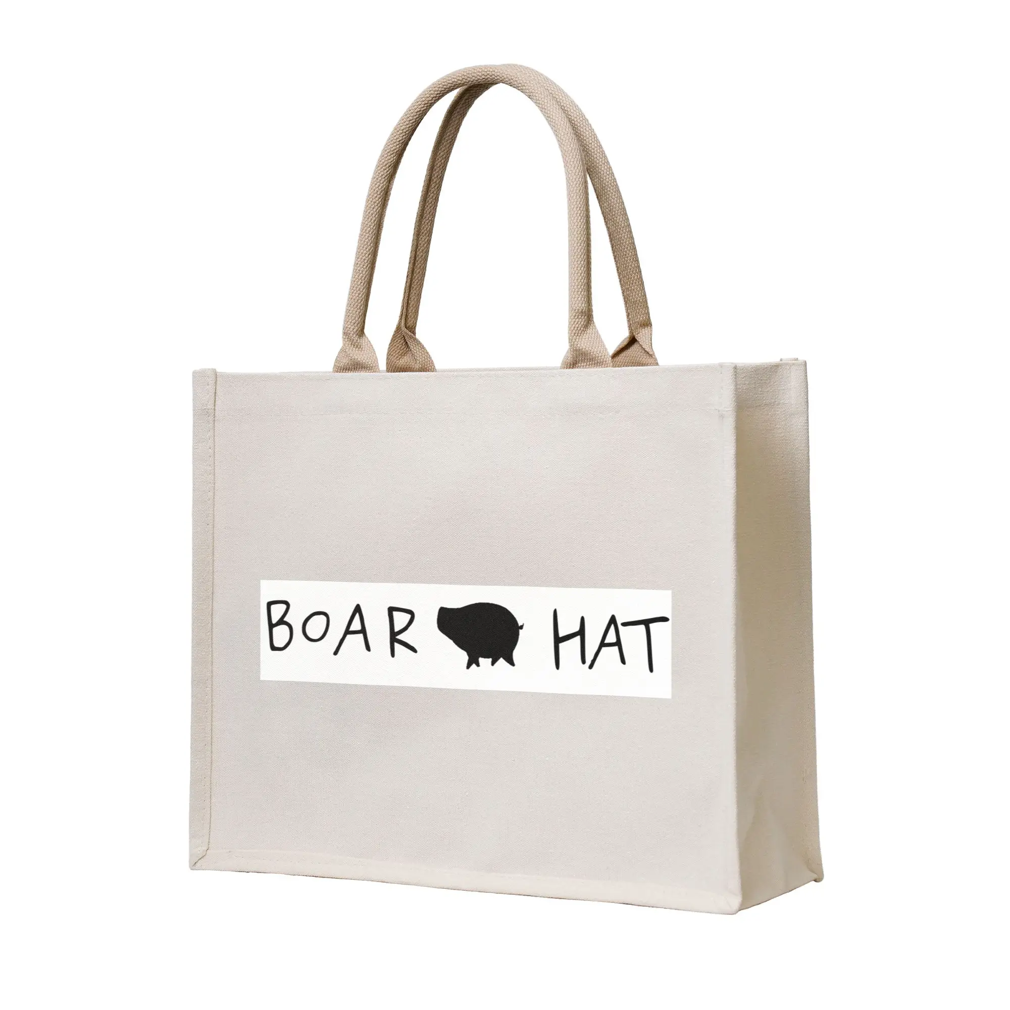 

Сумка-шоппер из холщовой ткани Boar Hat, складная, для женщин, на плечо, дорожная сумка-тоут