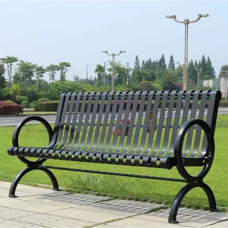 شديدة التحمل لجميع الأحوال الجوية خالية من الصدأ 2345 مقاعد فولاذية مخصصة للديكور الخارجي للحديقة/الحديقة/الفناء مع أرجل من الألومنيوم المصبوب