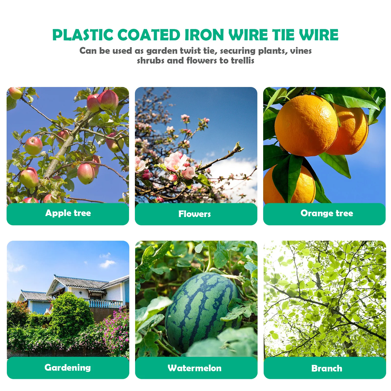 

100M Garden Tie Wire Cable Reel With Cutter For Plant Flower Bonsaigarden Roller Tape Organizer Headphones Usb Computer