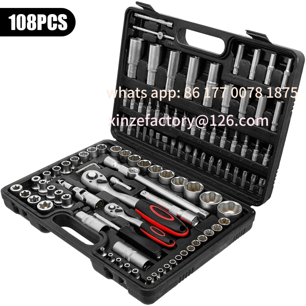 Customizable Ratchet Socket Wrench Set 108pcs Car repair tool sets Ratchet Torque Wrench Combo Kit Ratchet Spanner Screwdriver