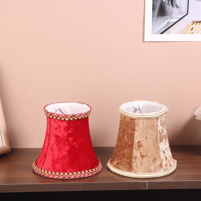 1Pc Wall Lamp Candle Chandelier Cover Retro Lampshade Fabric Solid Color Chandelier Cloth Lampshade Enclosure Accessories