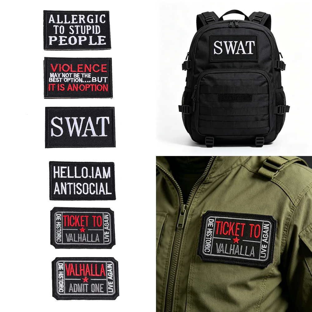Klett-Stickerei-Patch-Set, taktische Moral-Patches für Jacke, Rucksack, Hut, Militär-Stil, DIY-Dekoration, abnehmbare Ausrüstung – Detail 1