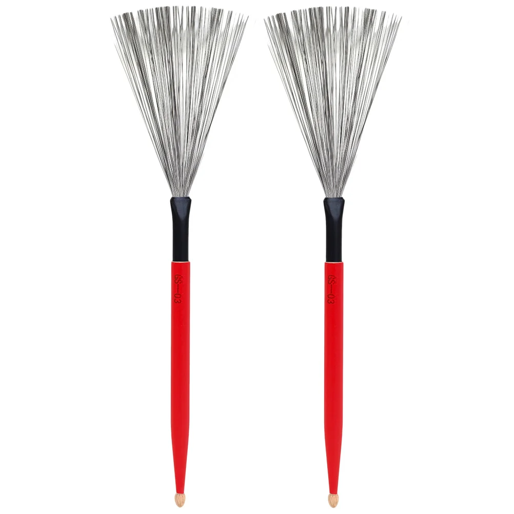 

1 Pair Carbon Steel Drum Brushes Wooden Handle For Jazz Drums Wire Brush Set Drum Stick Accessory Instrument Parts