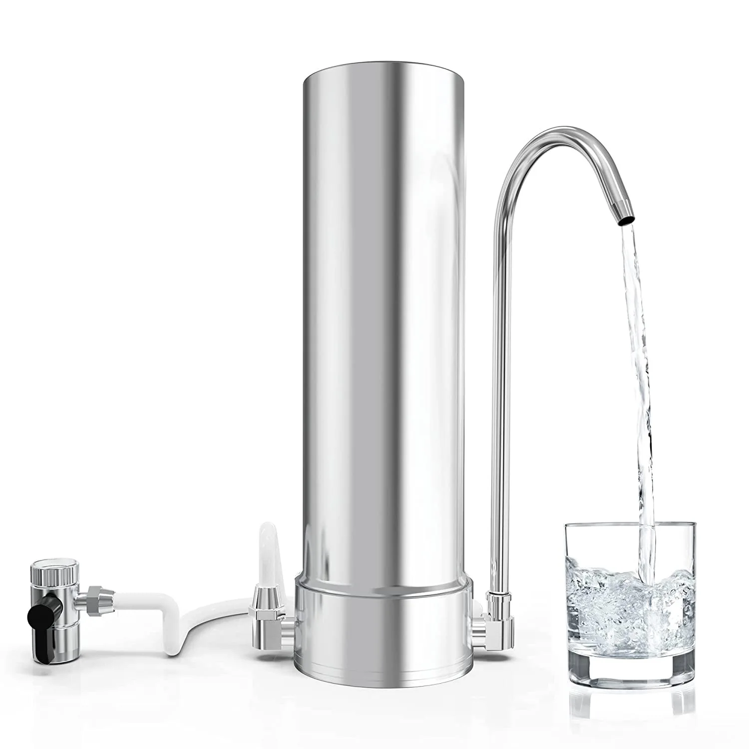 Drill-free Movable Countertop Ultrafiltration Water Purifier, Food-grade 304 Stainless Steel Shell Direct Drinking Water Filter