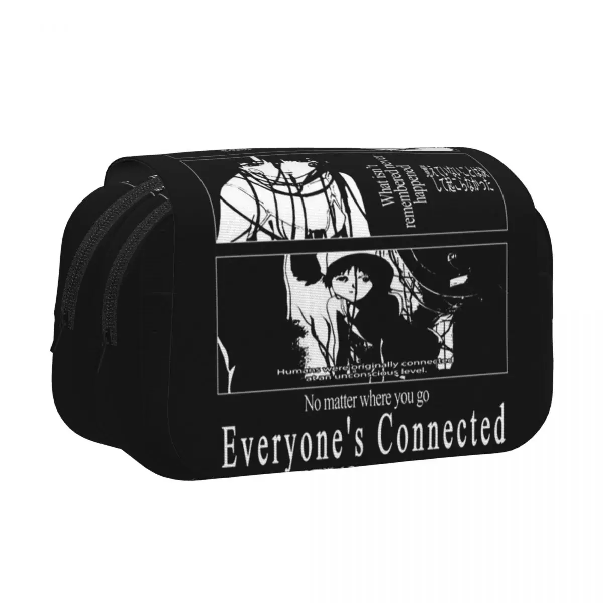 Serial Experiments Lain Pencil Case Pencil Pouch Hard Shell Leather Large Capacity Pen Box Pencil Bag for Studen School