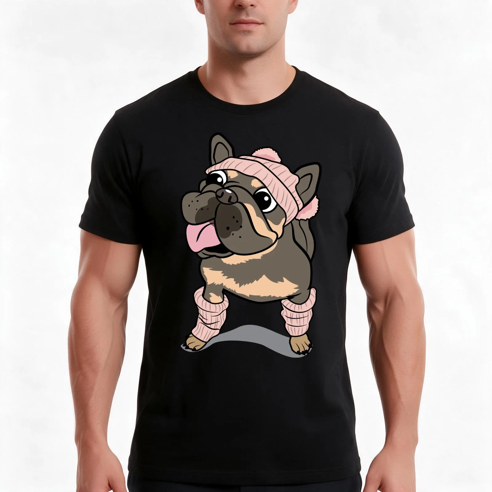 Fancy the Frenchie T-Shirt, Summer Casual Cotton Tee, Oversized Streetwear Tops, Vintage Graphic Print, Loose Fit Short Sleeve