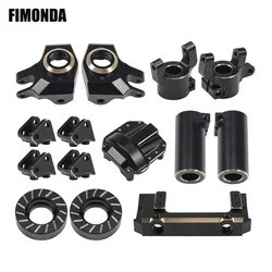 Black Brass Weights AR44 Axle Diff Cover Steering Knuckle C-hubs Link Mounts Battery Tray for Axial SCX10 II 90046 90047 Chassis