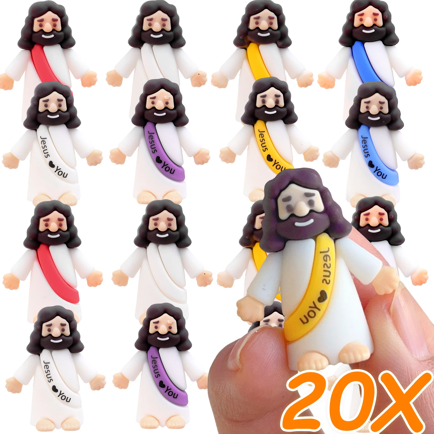 Hot Miniature Jesus Ornaments Toy PVC Desktop Religious Figures Jesus Ornaments Easter Hanukkah Christian Decorations Gifts