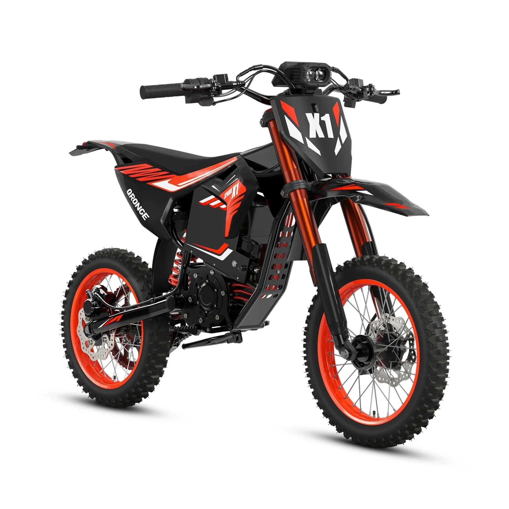 QRONGE X1 Spark Electric Dirt Bike 4500W Peak&Up to 60 Miles 50MPH 60V 28.8Ah Battery E-Bike 14/12" Fat Tire Electric Motorcycle + 1 Year Warranty image 3