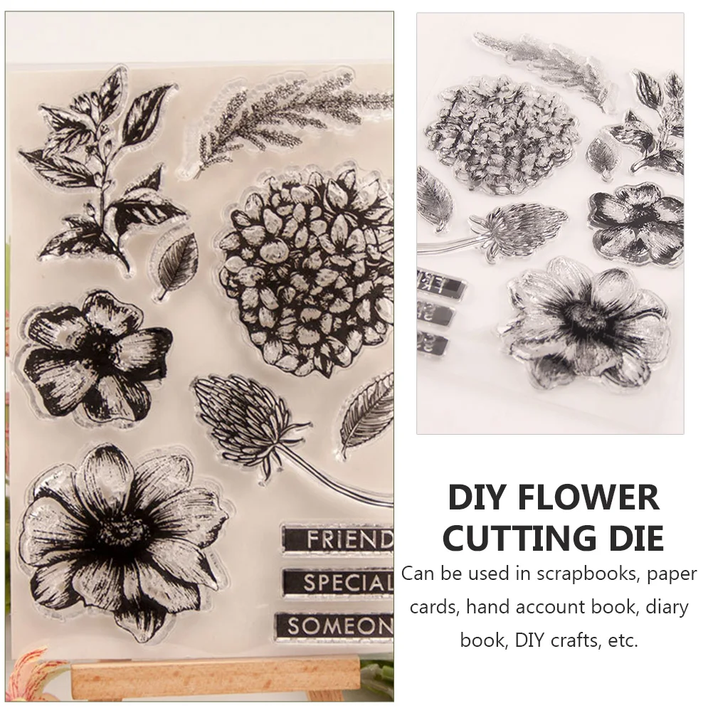 

1Set DIY Flower Silicone Seal Cutting Die Transparent Stamper Cutting Mold for Hand Account Diary Scrapbook Craft Carbon Steel