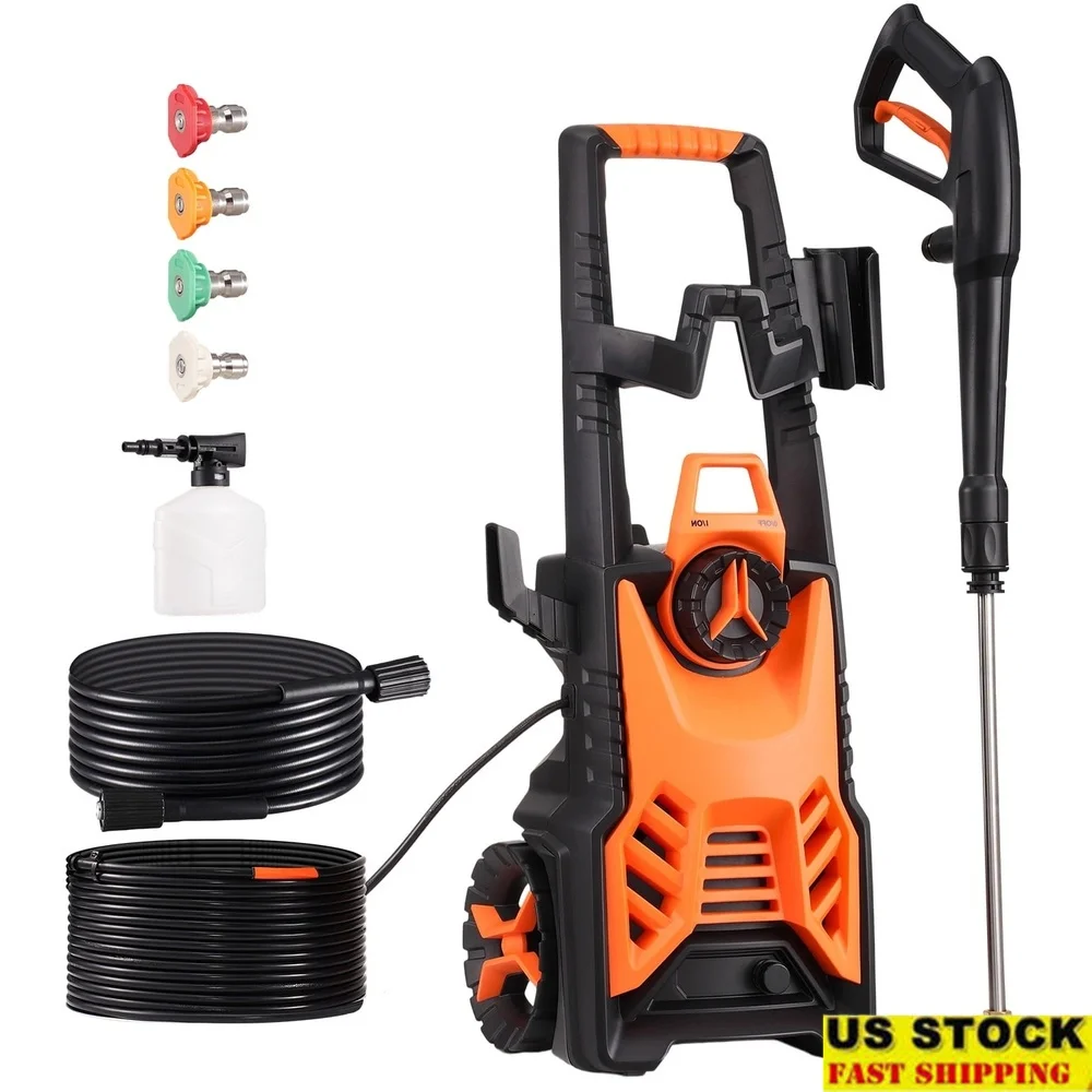 

Electric Pressure Washer 4800 PSI Max 3.2 GPM with 26ft Hose 4 Quick-Connect Nozzles Foam Cannon Cars RVs Patios