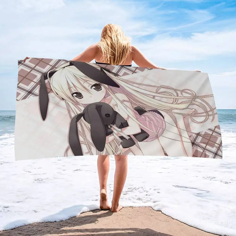 Yosuga no Sora Cartoon Microfiber Printed Beach Towel Mountain Climbing Yoga Beach Swimming Running Absorbent Soft Towel