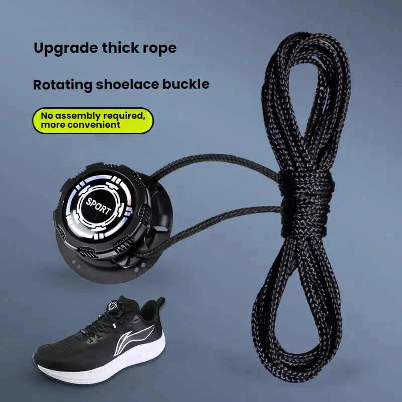 Upgraded Thickened Rotating Button Shoelaces with Capsule No-Operation Shoe Buckle for Children Lazy Automatic No-Tie No-Strap