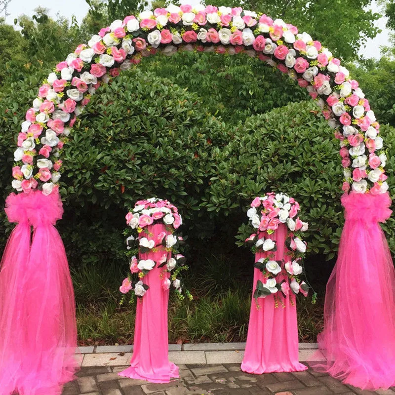 

New Wedding Decoration Mariage Site Layout Props Artificial Rose Lily Flower Arch Shelf Set For Party Event Supplies