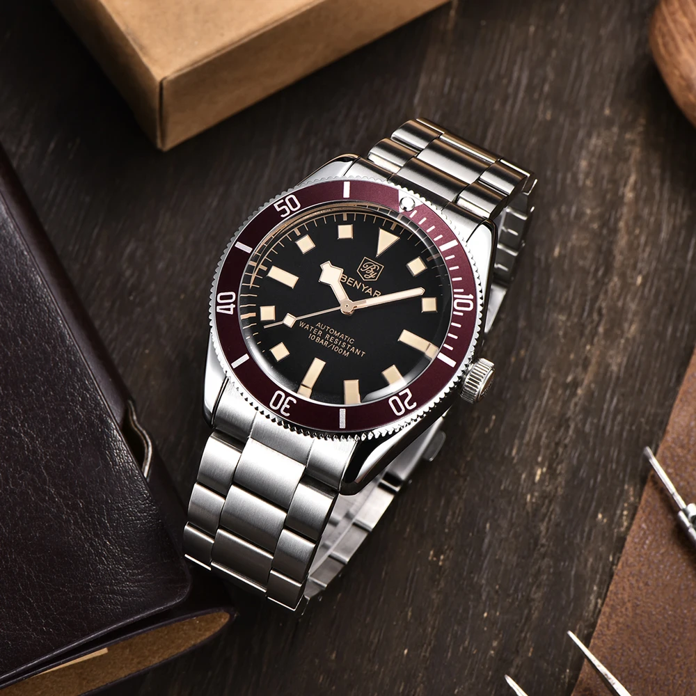 2026 BENYAR men's Watches Fashion Mechanical Watch BB58 Men's Automatic Watch stainless steel waterproof business luminous watch