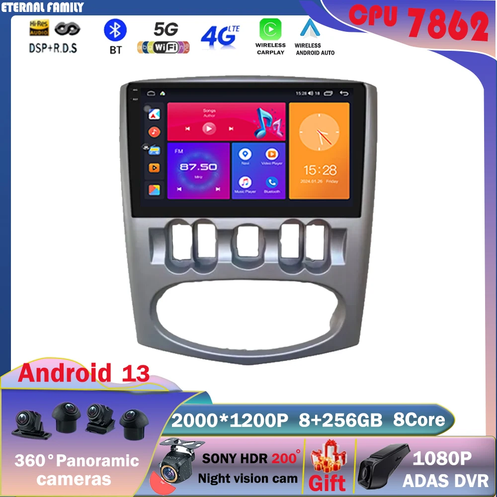 

Android Car Multimedia For Renault Logan Sandero Dacia Duster 2009 - 2015 RHD Player Carplay Auto Radio GPS Navigation Wifi