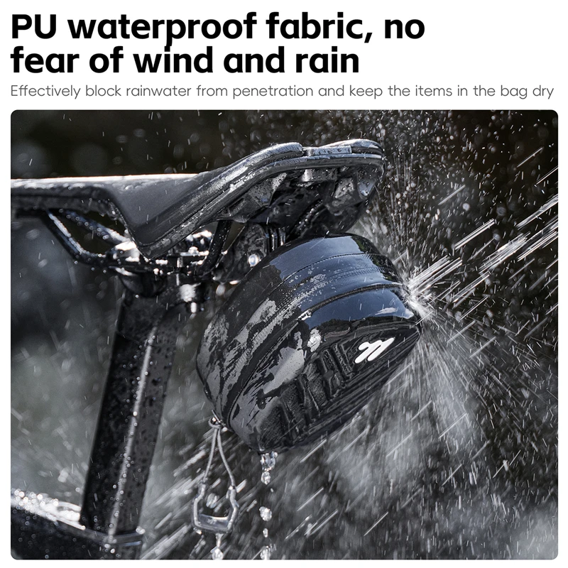 

WEST BIKING Bicycle Saddle Bags Mini Portable Tool Storage Bags PU Bicycle Hard Shell Tail Bags Waterproof 3D Saddle Riding Bag