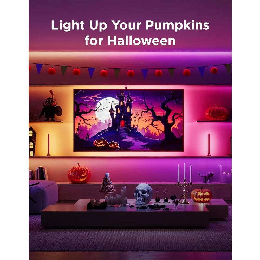 مجموعة إضاءة خلفية للتلفاز من Govee 3 Lite، أضواء شريط LED لتلفزيون Wi-Fi بطول 11.8 أقدام RGBICW لأجهزة التلفاز مقاس 55 بوصة مع كاميرا وشريط إضاءة ذكي مقاس 15 بوصة #2