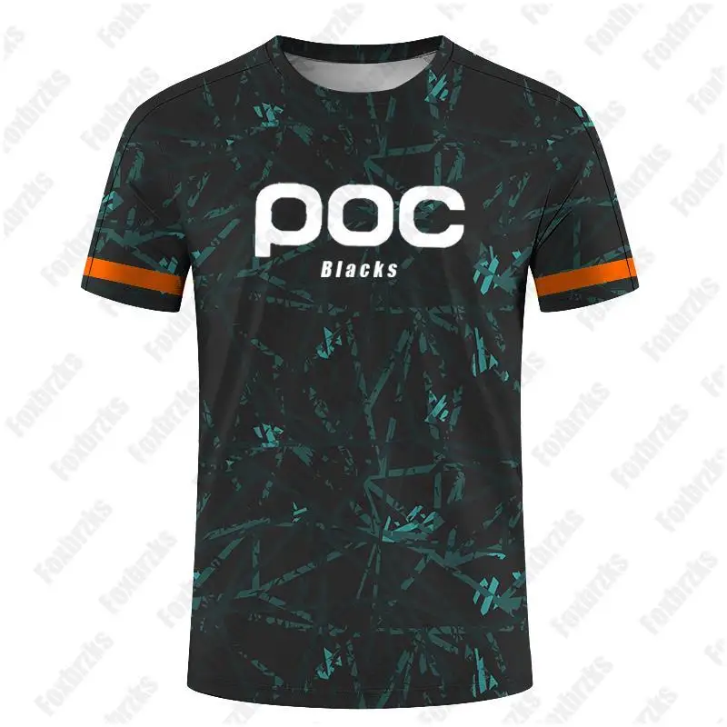 Blacks poc 2024 Men Downhill T-shirt Short Sleeve Mountain Bike Jersey Camiseta Enduro Mtb Shirt DH Moto Motocross Avip