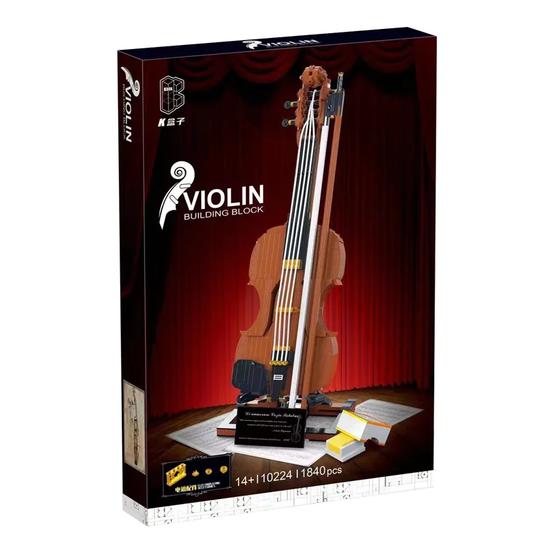 

IN STOCK 1840pcs MOC Creativity Musical Instrument Violin Building Blocks Bricks Model Toys for Children Birthday Gift Set