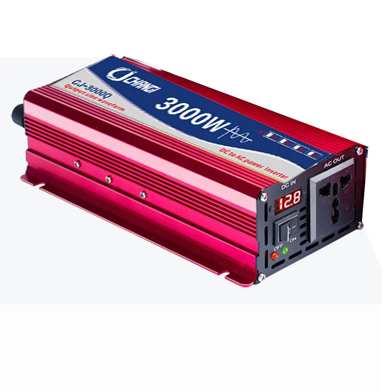 Pure Sine Wave Inverter 12v 220v Power 1600W 2200W 3000W Solar Car Inverters Single Digital Display Converter