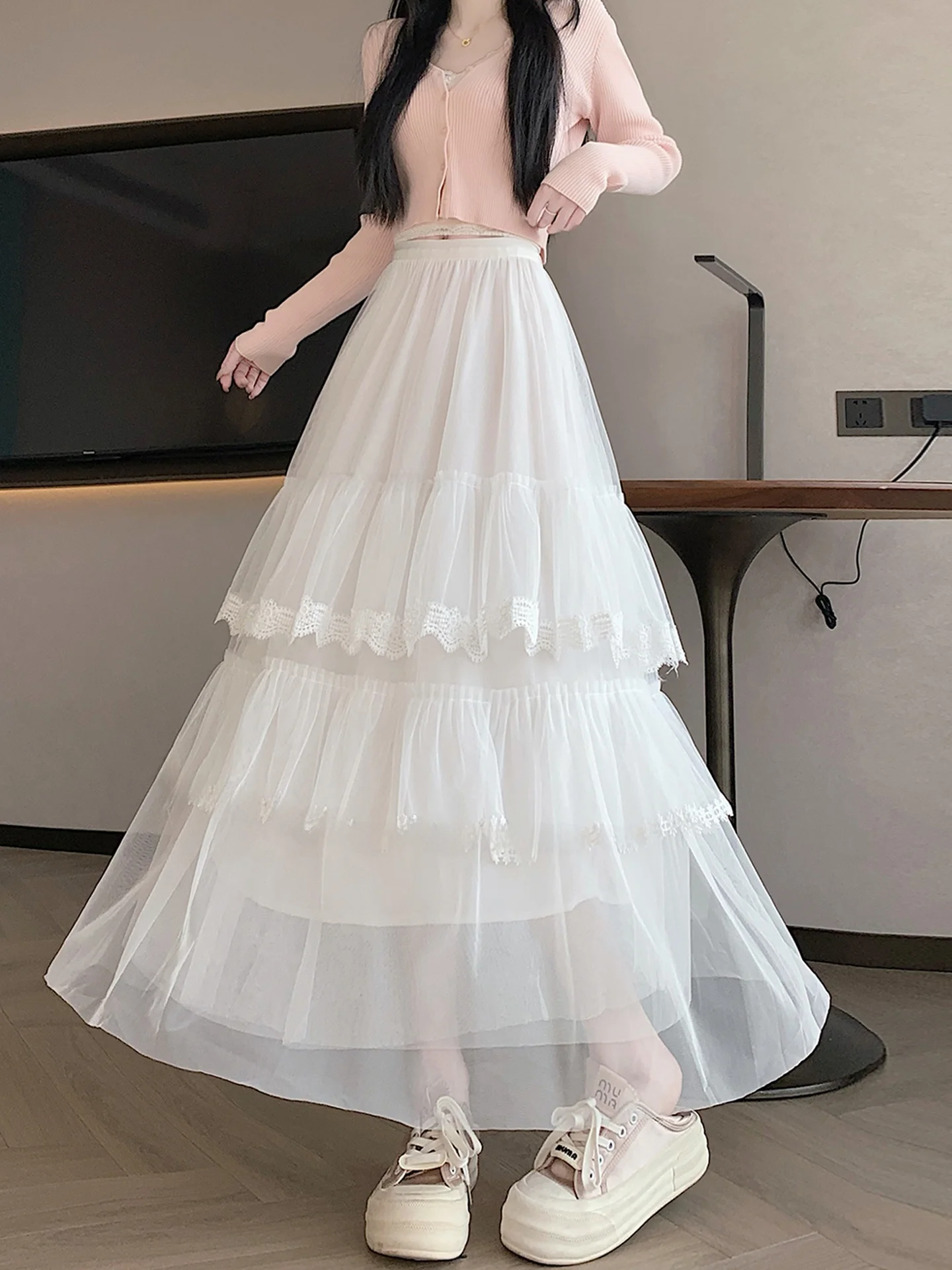 

Новинка! Женское платье-трапеция Sweet Sle f Skirt Cake Me с завышенной талией из полиэстера для весеннего сезона.