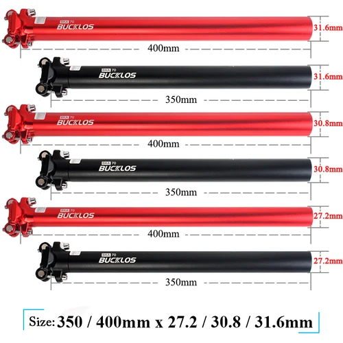 Imagen 2 del producto BUCKLOS MTB tubo de sillín 350mm 400mm aleación de aluminio tija de sillín de bicicleta 27,2/30,8/31,6mm tubo de tija de sillín accesorios de bicicleta de montaña y carretera