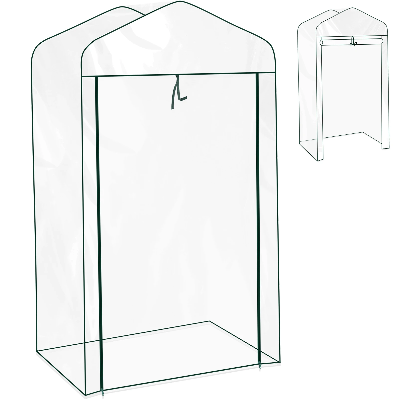 Imagem -02 - Estufa de Jardim Transparente à Prova de Intempéries Planta Crescer Capa de Casa com Porta de Zíper Duplo Enrolada Pequena Geada à Prova Dágua