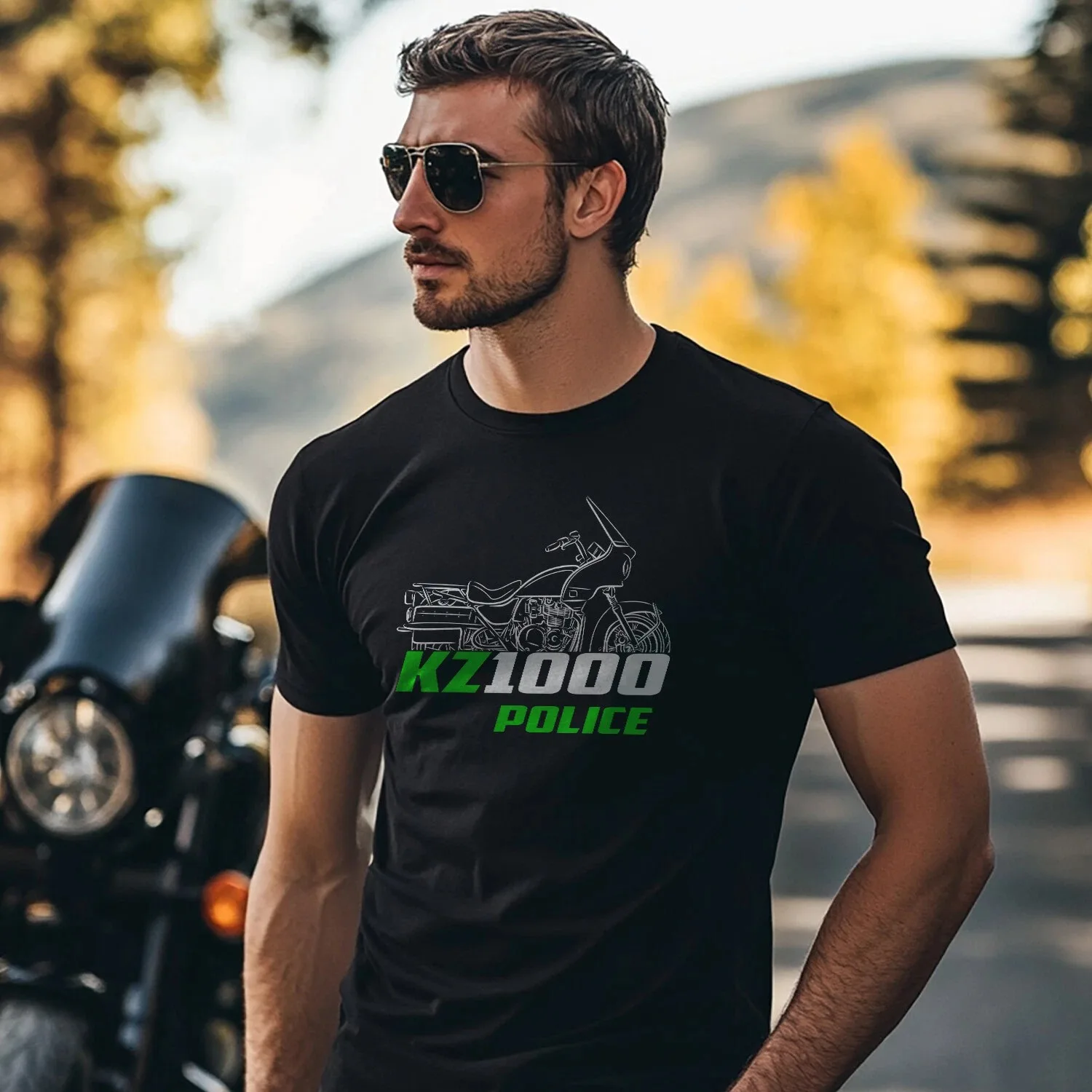 New KZ1000 Police 1978-2005 - Motorcycle T-Shirt for Riders