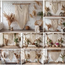 Boho Style Wall Backdrops Kids Adult Photography Child Baby Photocall Plants Floral Decors Classic Backgrounds