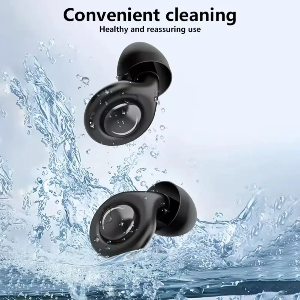 

Silicone Anti-noise Earplugs Anti Snoring Black Noise Cancelling Earplugs Ear Protectors Noise Insulation Ear Protectors