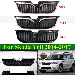 CAPQX Front Bumper Grill Mask Radiator Grille For Skoda Yeti 2014-2017 Medium Net Racing Grills AUTO GRILLE