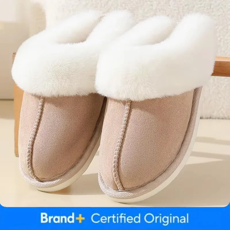 

2025 зимние модные пушистые тапочки для женщин, мягкие плюшевые теплые домашние туфли, женские удобные нескользящие домашние меховые тапочки унисекс