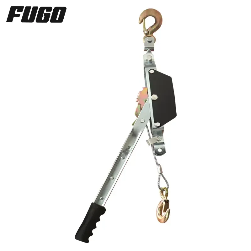 2 Ton CE Certified Hand Ratchet Wire Rope Puller Heavy Duty Cable Tensioner Manual Power Winch for Construction Lifting Gear