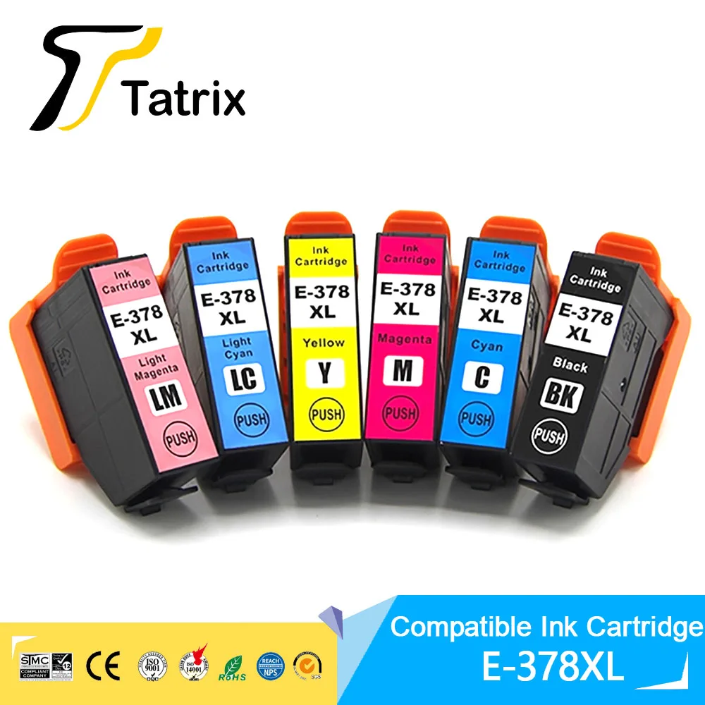 

Tatrix For Epson 378XL T378XL Color Compatible Printer Ink Cartridge for Epson XP-8500/XP-8505/XP-8600/XP‑8605/XP-8700/XP-15000