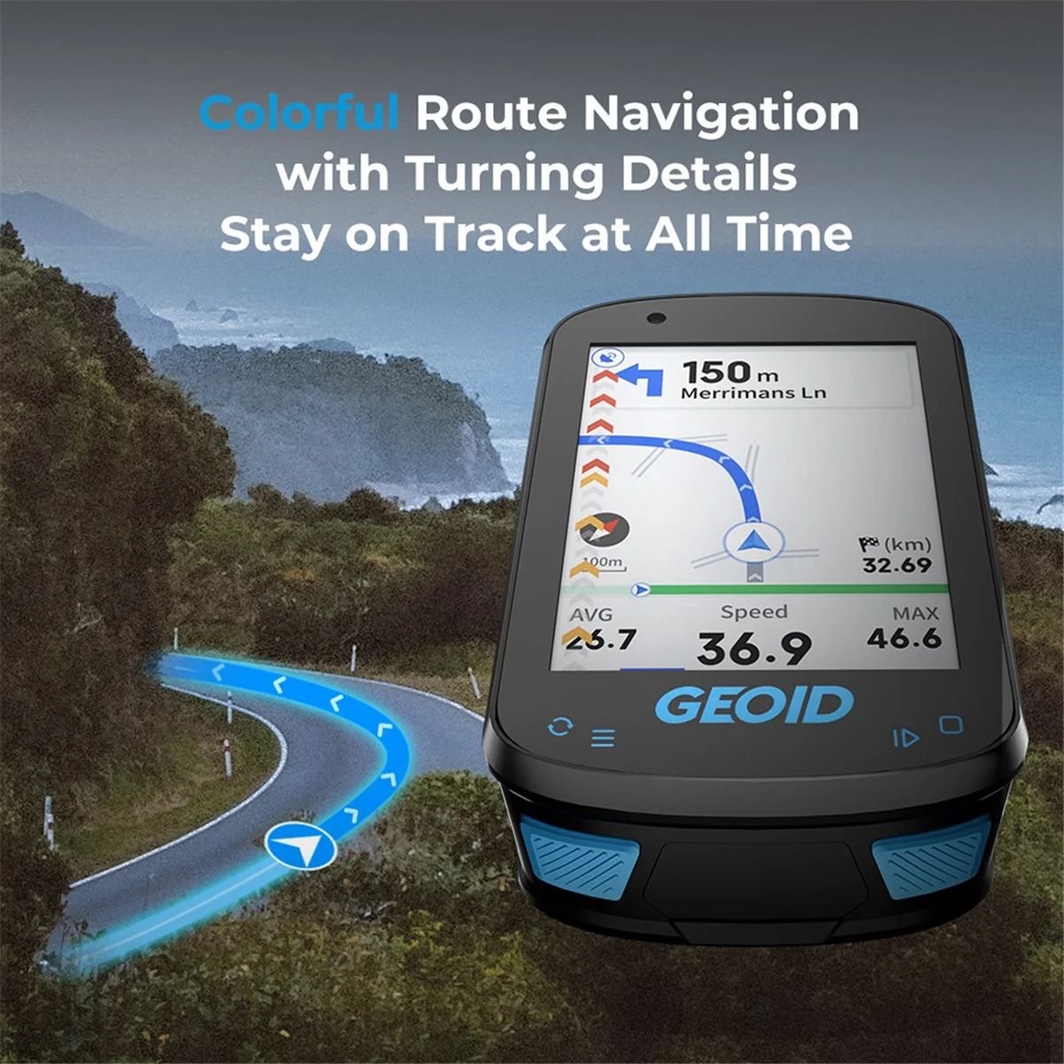 

【Упадение цены】GEOID CC600 умный навигационный одометр беспроводной велосипедный спидометр автоматический WIFI ANT + велосипедный компьютер