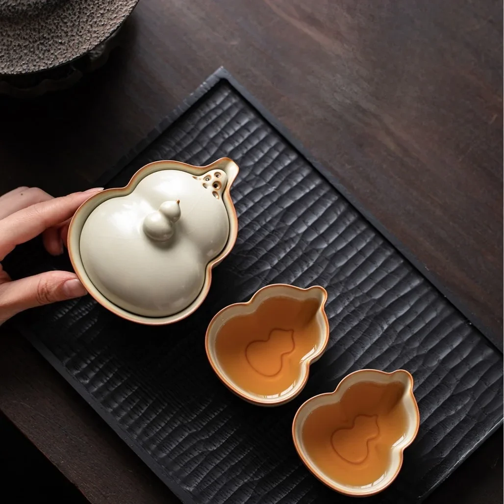 Ruyao Jinyu Mantang Fulu Travel Tea Set Outdoor Portable Quick Cup Outing Travel Tea Maker Set Camping Luxury Unique Gift Set
