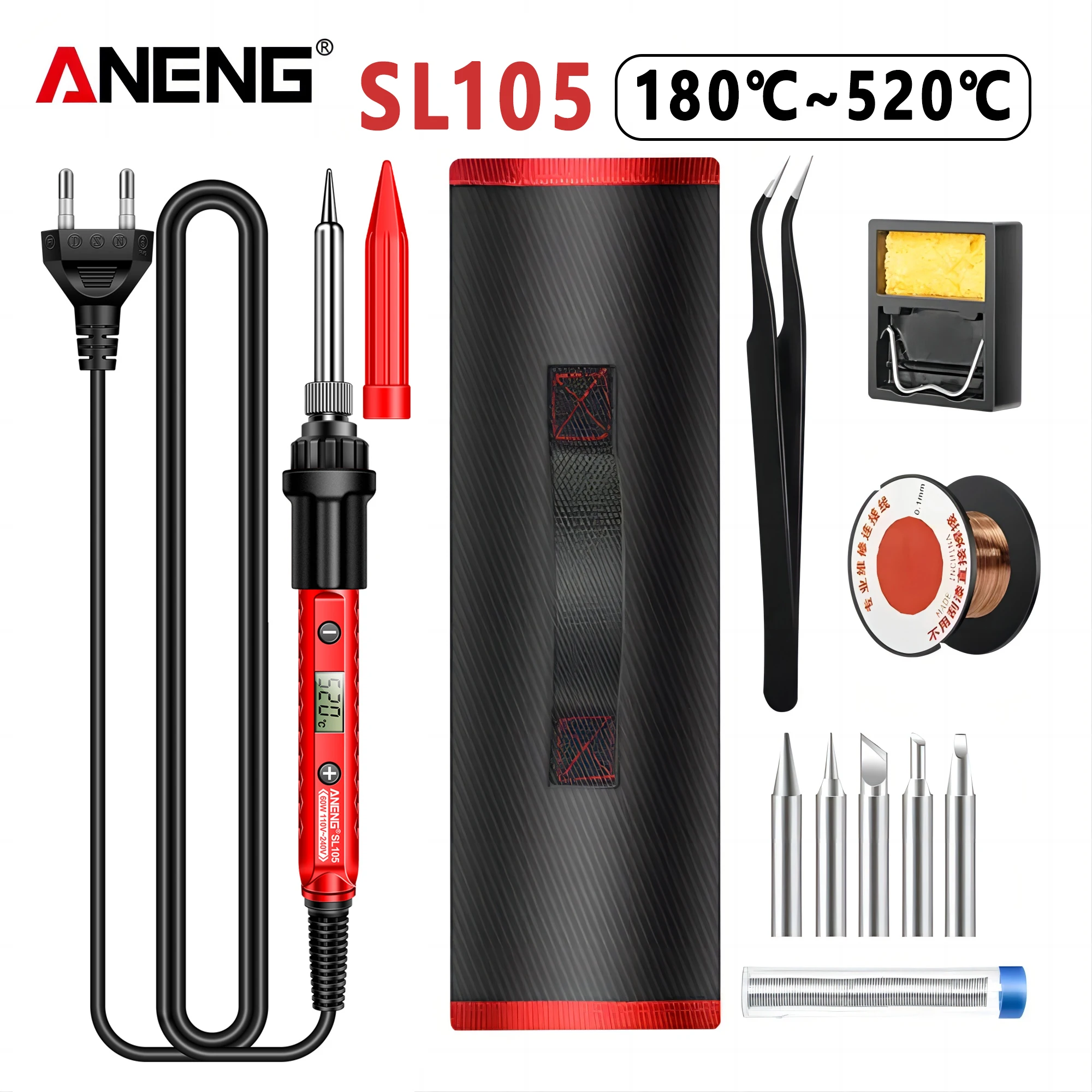 ANENG Electric soldering iron 60W LCD Digital Display Adjustable temperature SL105 soldering iron tips Welding solder tools