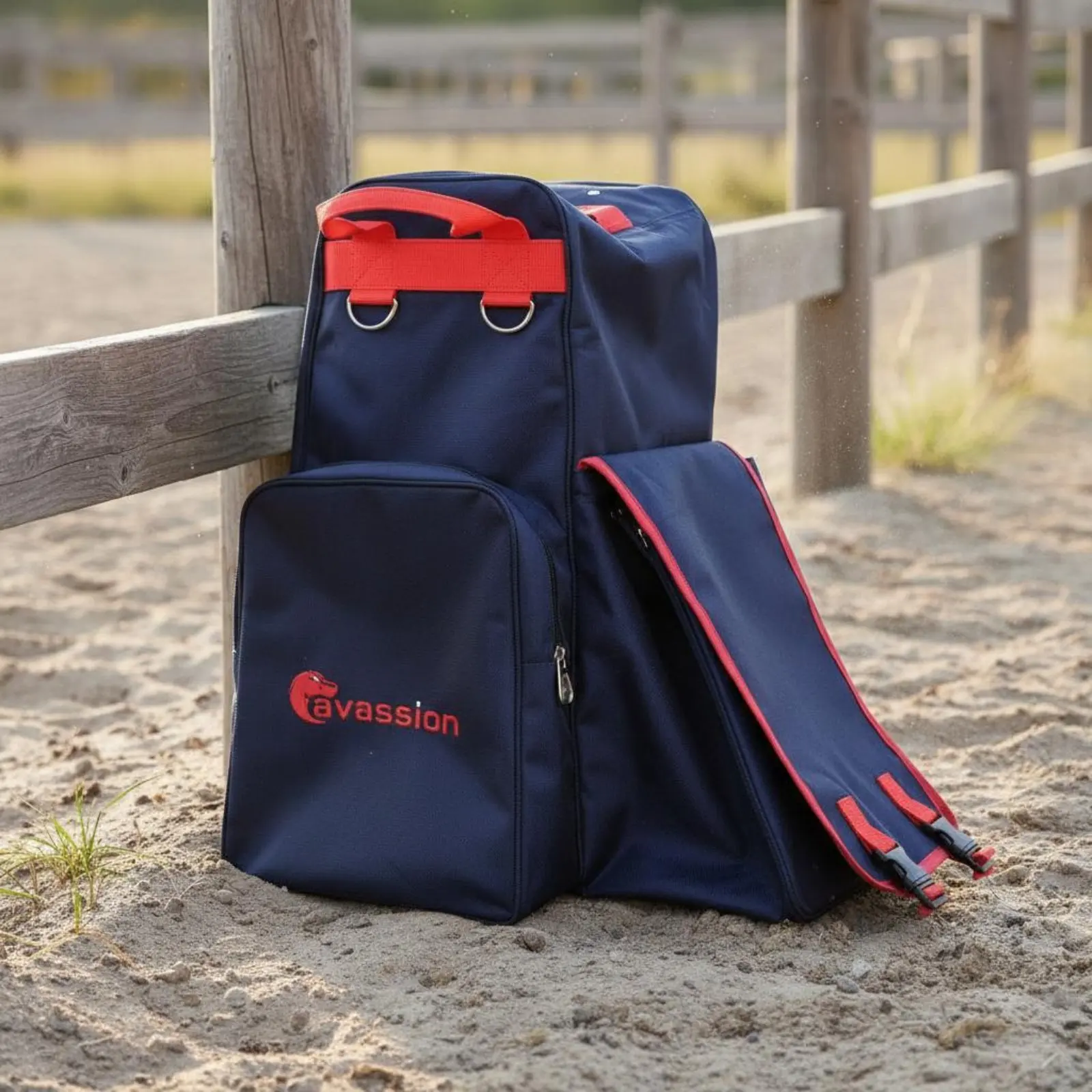 

Multi Compartment Riding Bag Multiple Compartments Equestrian Helmet Bag Zippered Heavy Duty for Travel