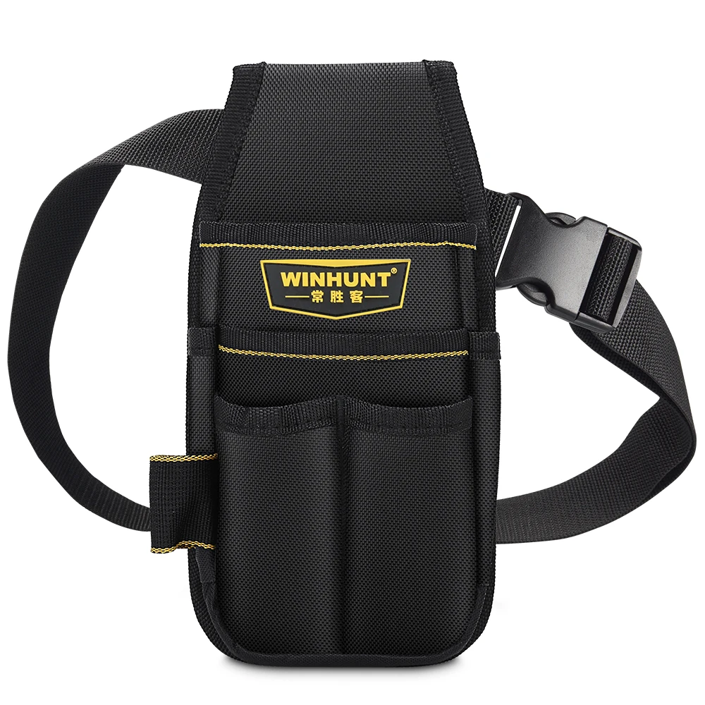 

WINHUNT, сумка для инструментов с ремнем, ткань Оксфорд 600D, сумка для инструментов электрика, 15 карманов, 10 x 4,9 x 1,4 дюйма, черный
