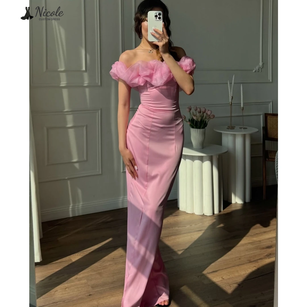 

Nicole Prom Dresses 2025 Luxury Women's Elegant Party Dress Candle Custom Made Fishtail Skirt Satin Cloth Evening Dress Woman