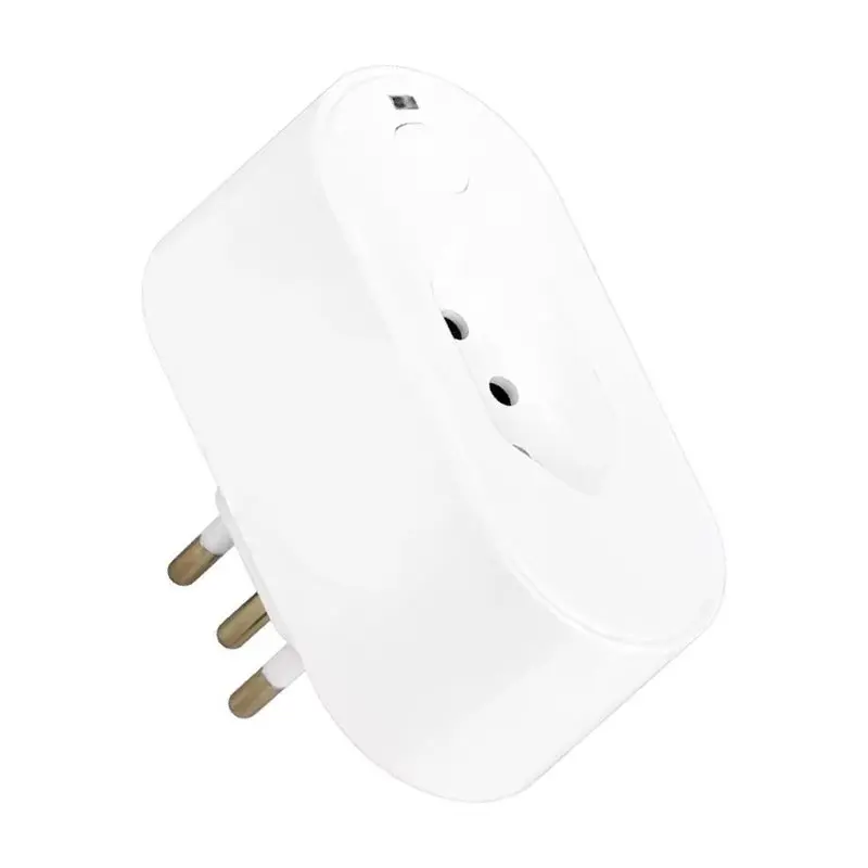 [A93Z!】 Tuya WIFI Smart Socket With Power Monitoring Voice Control For Google Home Alexa Outlet 20A BR Plug In Brazil