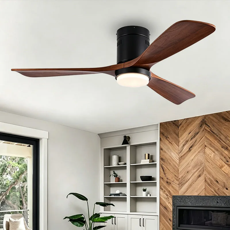 52 Inch Ultra-Thin DC Motor Ceiling Fan with Light and Remote - 6-Speed Silent deal Retro Bedroom Living Room Electric Fan