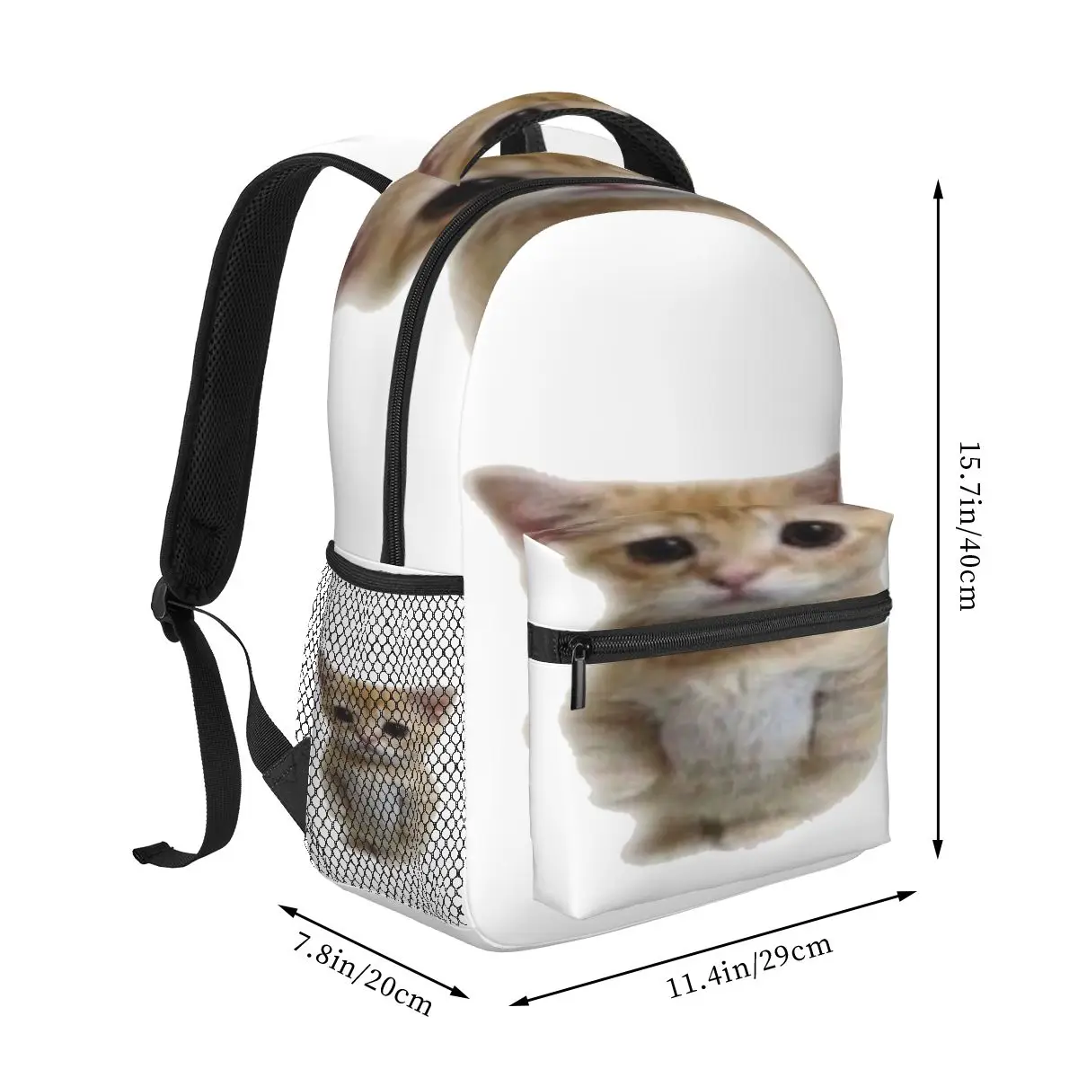 El Gato Standing Cat Meme Backpacks Boys Girls Bookbag Students School Bags Cartoon Kids Rucksack Shoulder Bag Large Capacity