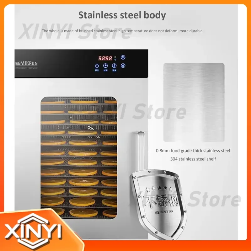 16 Layers Food Dehydrator Vegetable Fruit Dryer Stainless Steel Commercial Food Drying Machine for Seafood Tea Chicken 220V